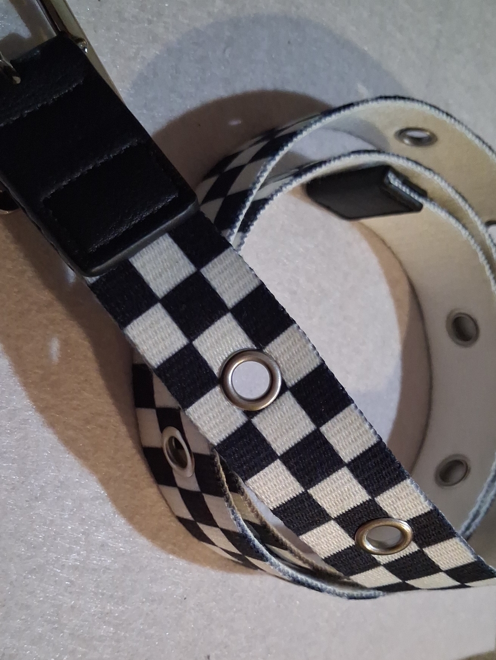 Checkerboard Pattern Replacement Watch Band Strap - Black & White